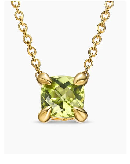 Micro Chatelaine® Pendant Necklace 18K Yellow Gold with Peridot, 5mm