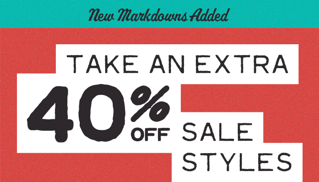 New Markdowns Extra 40% Off