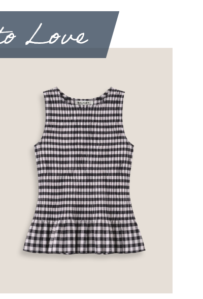 Maggie Linen Gingham Sleeveless Smocked Top