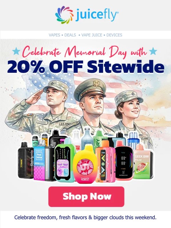 🇺🇸 Celebrate Memorial Day with 20% OFF Sitewide!