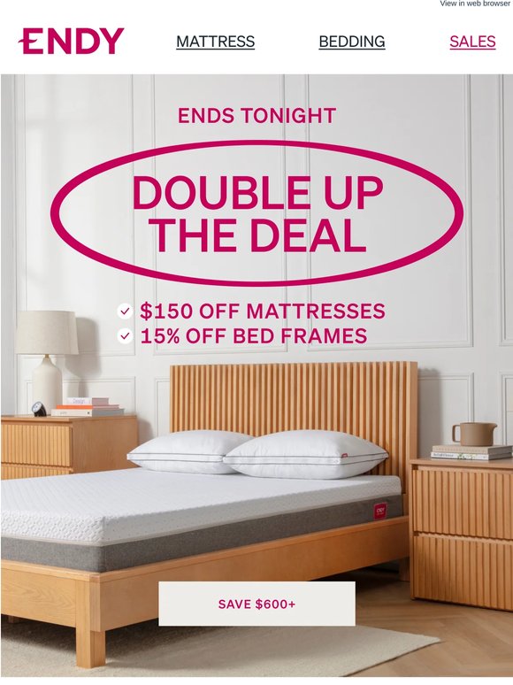 Ends tonight! $600+ off your bedroom 🛏️ 🎉