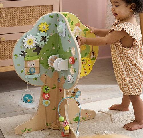 4 Season Activity Tree in FSC® Wood - yellow medium solid wth design