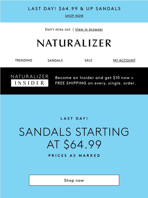Sandals Flash Sale ends tonight!