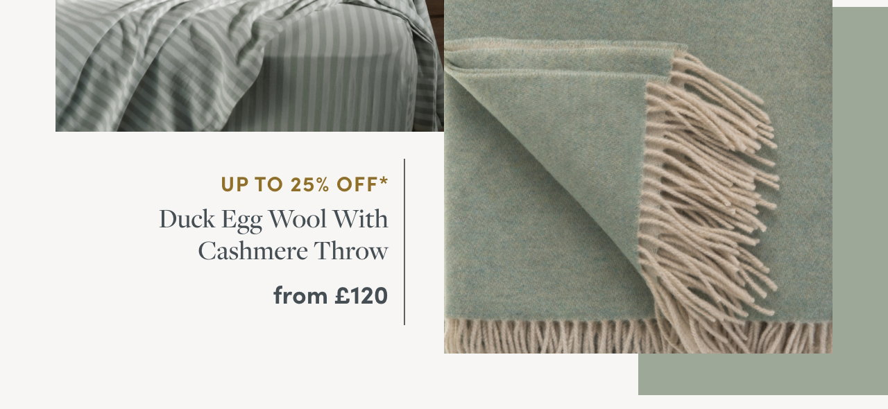 Duck Egg Wool With Cashmere Throw