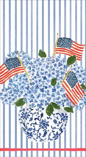 Image of Flags And Hydrangeas Guest Towel