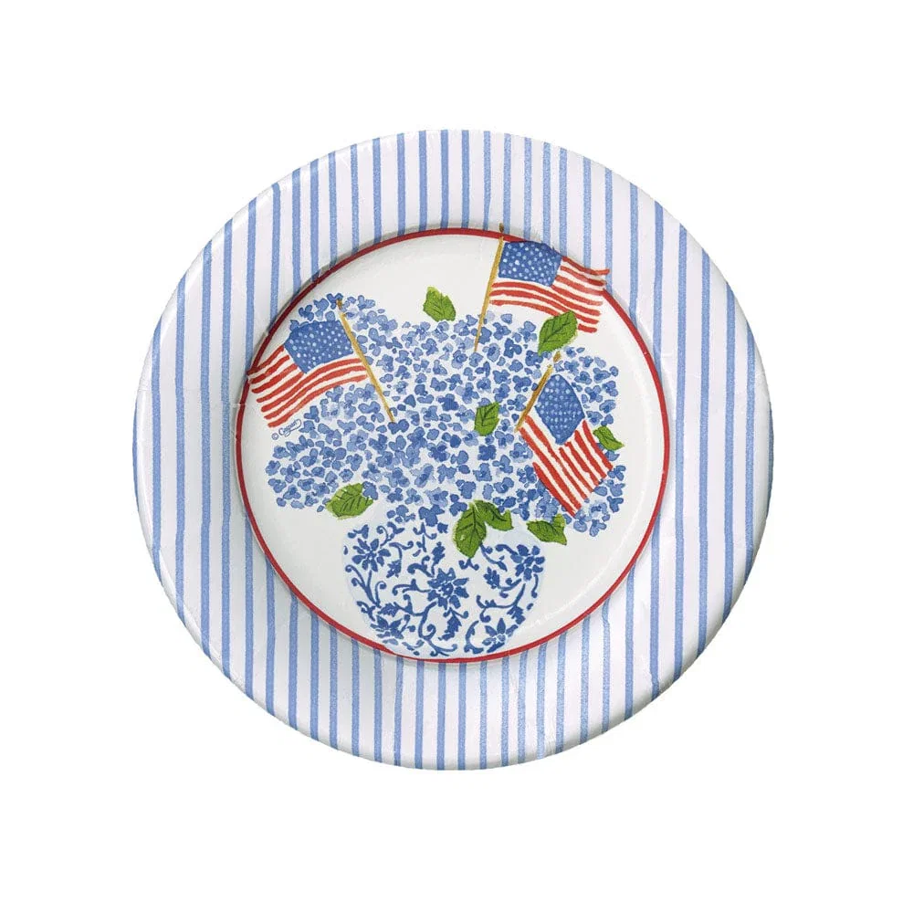 Image of Flags And Hydrangeas Salad/Dessert Plates