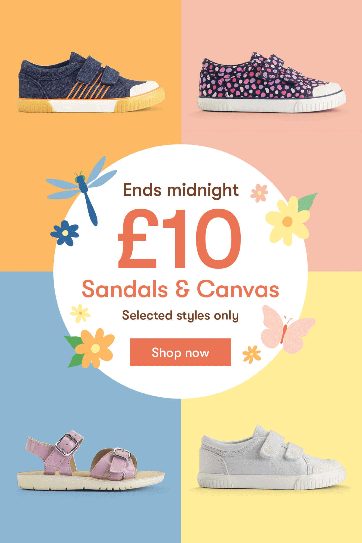 Ends midnight! £10 sandals and canvas - Shop now >