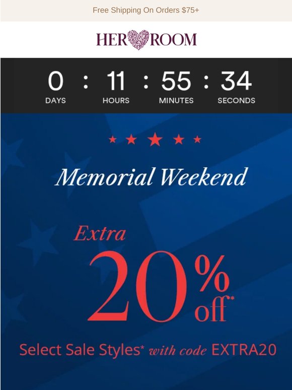 Ends Tonight: Extra 20% Off Sale Styles — Code EXTRA20
