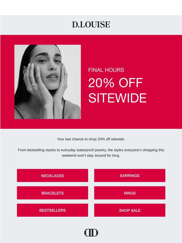 FINAL HOURS: 20% Off Sitewide