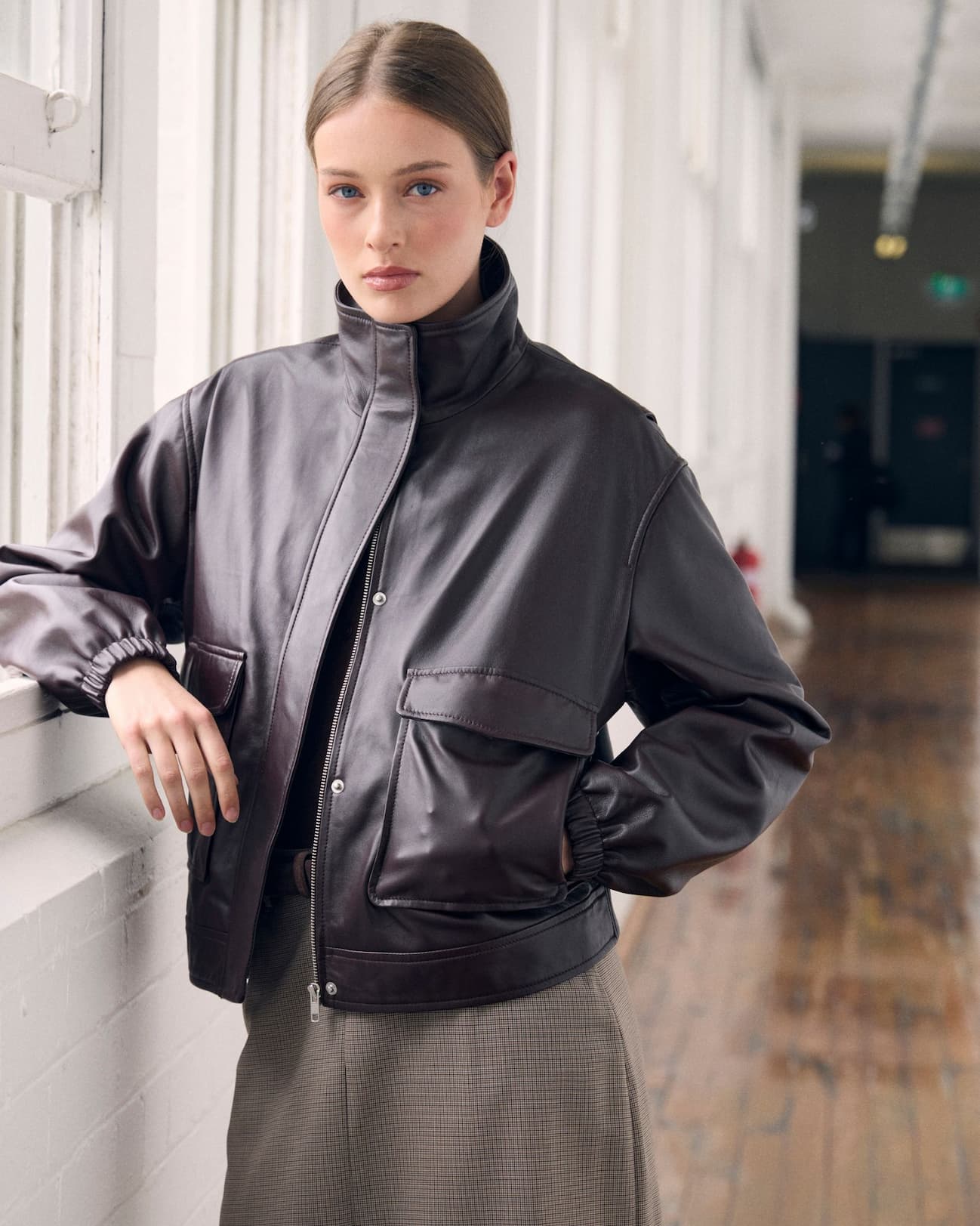 Rosie Leather Bomber
