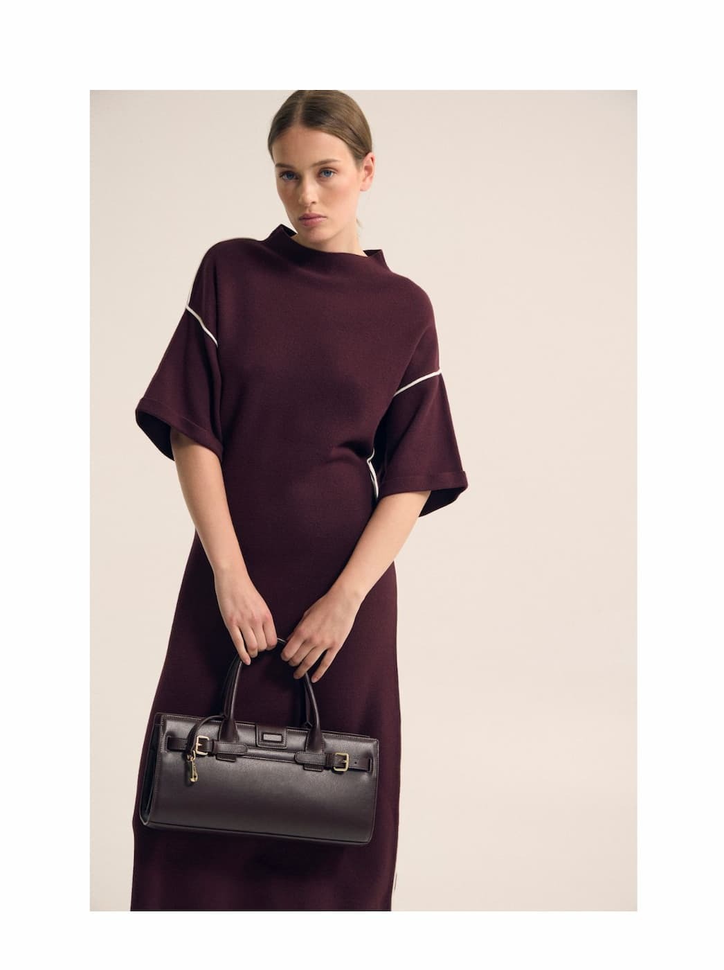 Natalya Knit Contrast Piping Dress