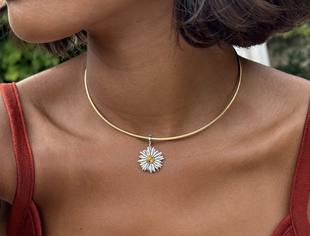 Daisy Charm Worn