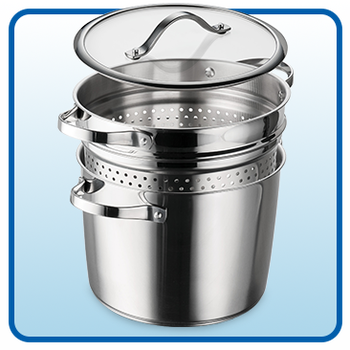 Tramontina 8-Quart Stainless Steel Tri-ply Base Multicooker with Pasta Insert