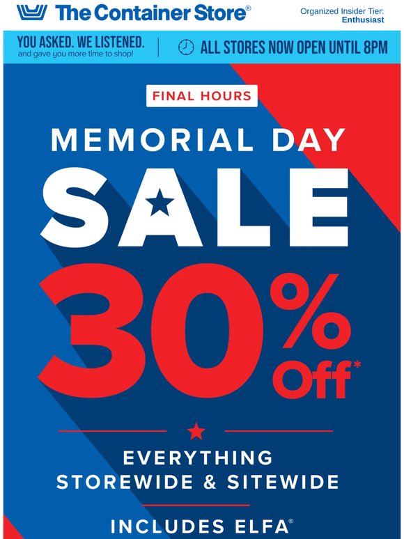 Better Hurry ⌛ Final Hours For 30% Off Storewide!