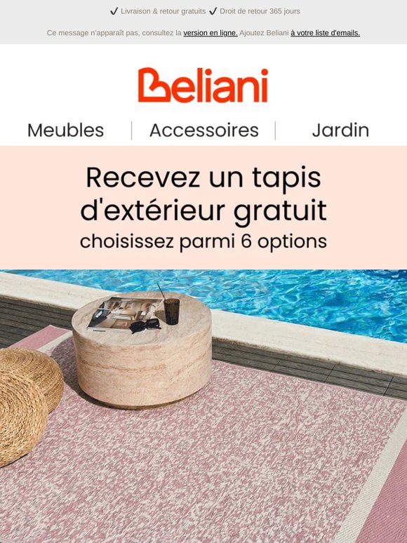 Tapis d'extérieur gratuit : choisissez parmi 6 options