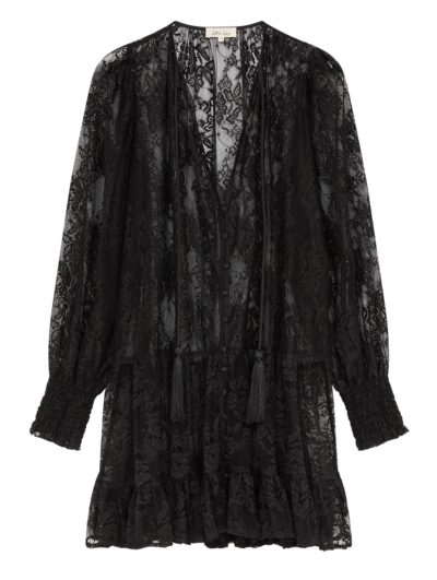 Rhiannon Black Lace Smock Dress