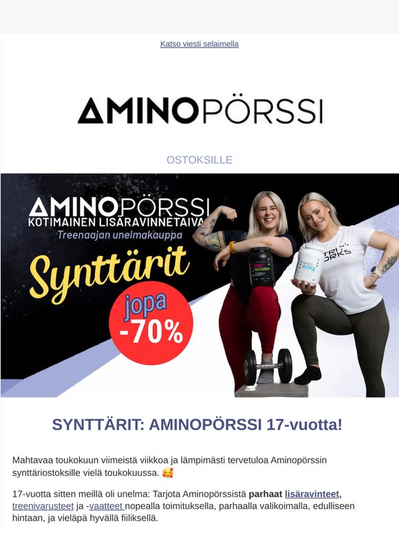 Vielä ehdit: Synttärit jopa -70%