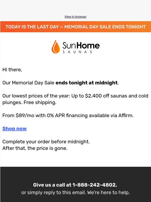 Last Chance at Our Best Sale of The Year