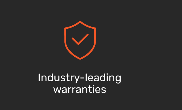 Industry-leading warranties