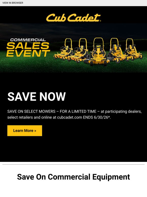 Commercial Sales Event!