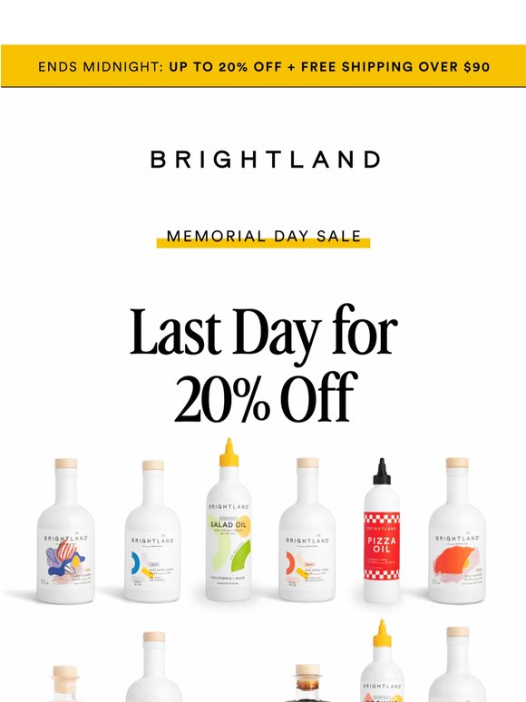 Last day to save up to 20%