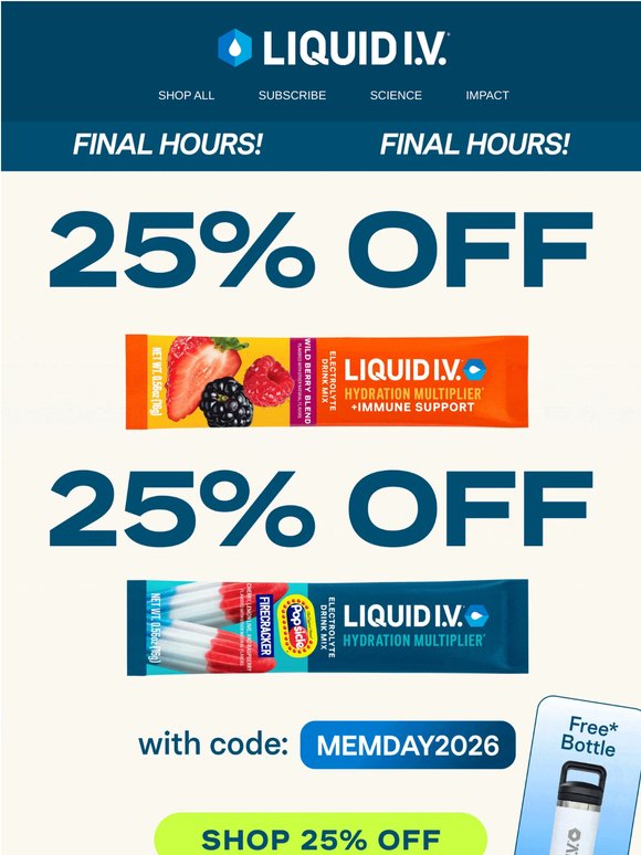 Hurry, 25% off ends in hours...
