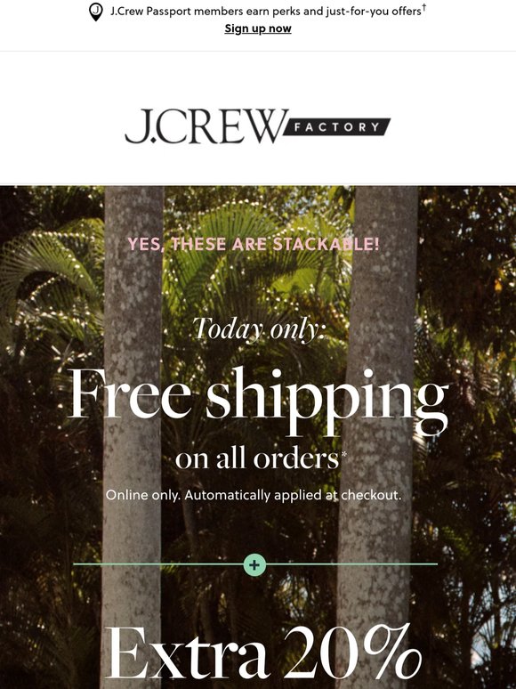 FREE SHIPPING, extra 20% off orders $125+ AND 50%–70% off everything (!!)