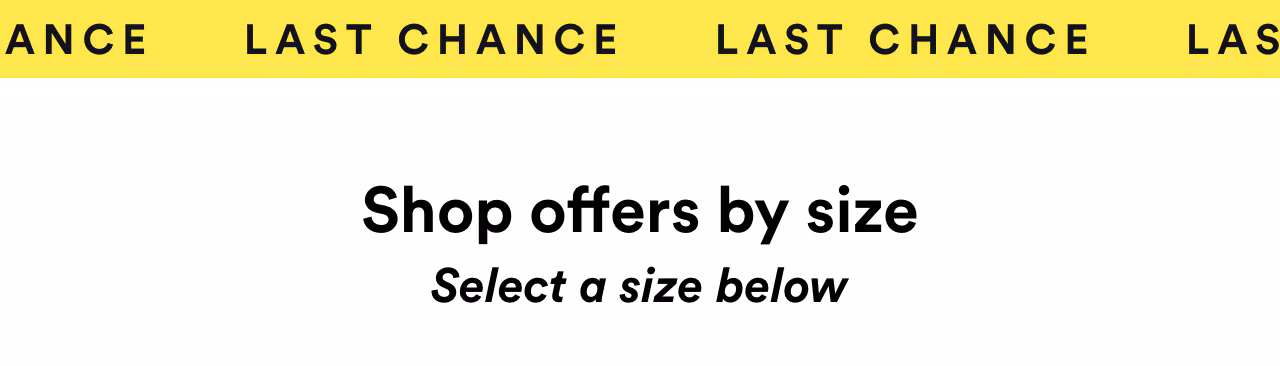 Shop offers by size