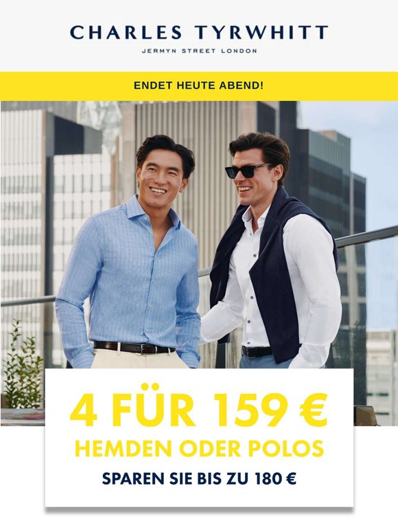 4 Hemden für 159 € – Endet heute !