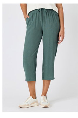 Cropped crinkle trousers
