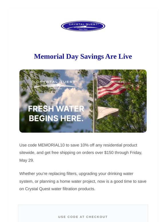 Memorial Day Savings: 10% Off Through Friday