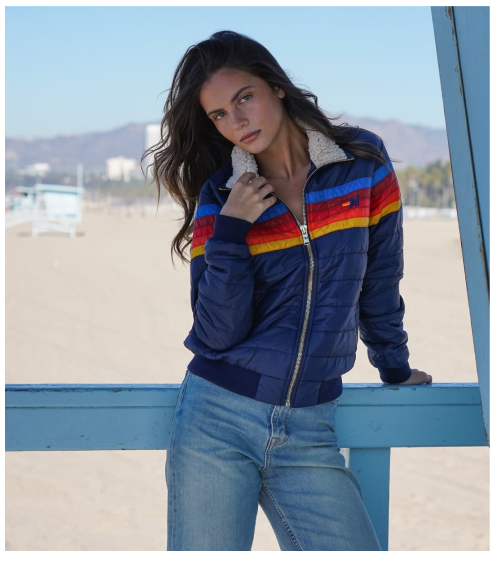 5 STRIPE JACKET - NAVY
