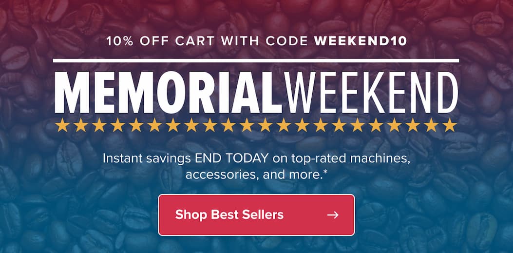 10% Off Cart with code WEEKEND10 MemorialWeekend ★★★★★★★★★★★★★★★★★★★★★★ Instant savings END TODAY on top-rated machines, accessories, and more.* Shop Best Sellers