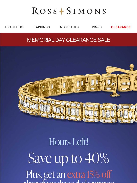 Hours left: Clearance savings of up to 40% + extra 15% off!