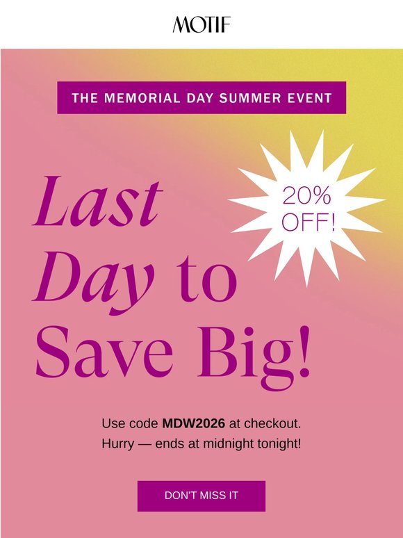 Last chance to save big!