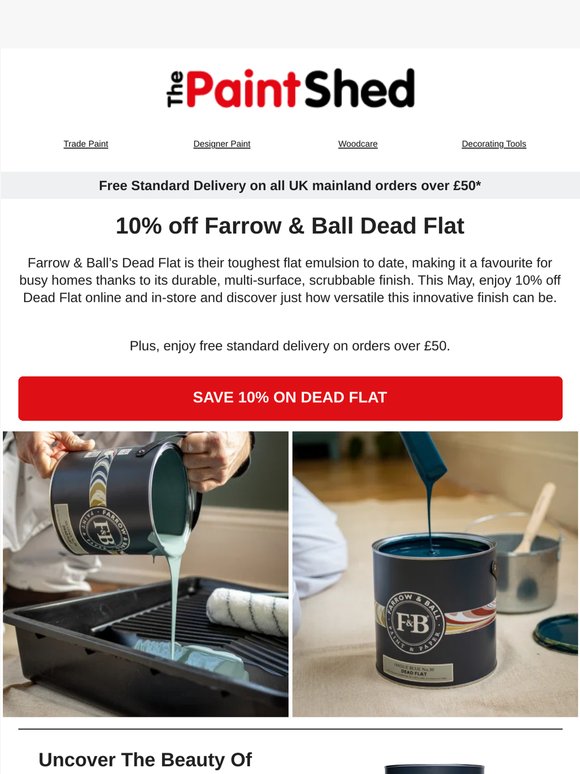 Enjoy 10% off Dead Flat By Farrow & Ball ❤️
