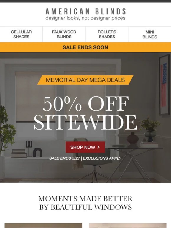 The sale of the season: 50% OFF