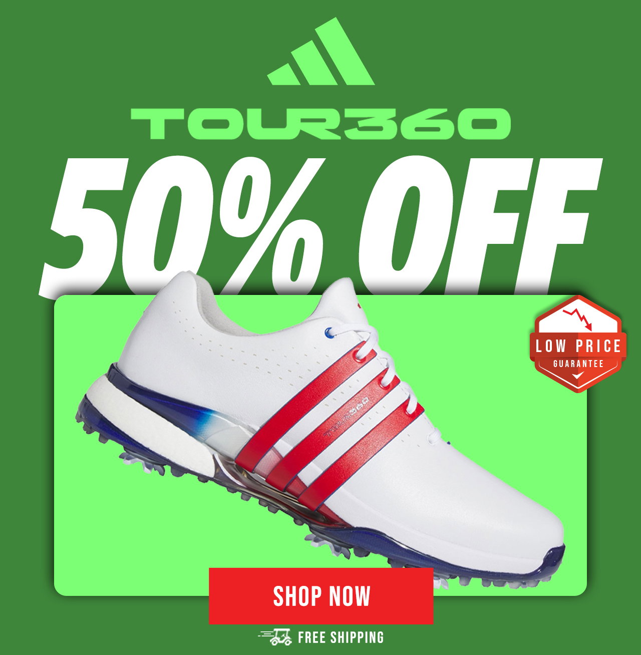adidas TOUR360 Golf Shoes | 50% OFF + FREE Shipping