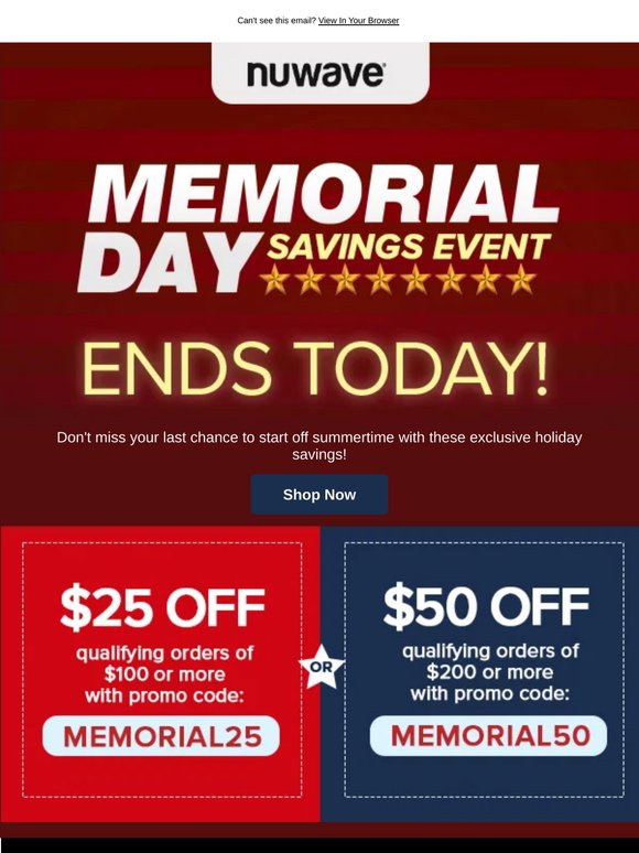 ⭐ Memorial Day Savings End TODAY ⭐