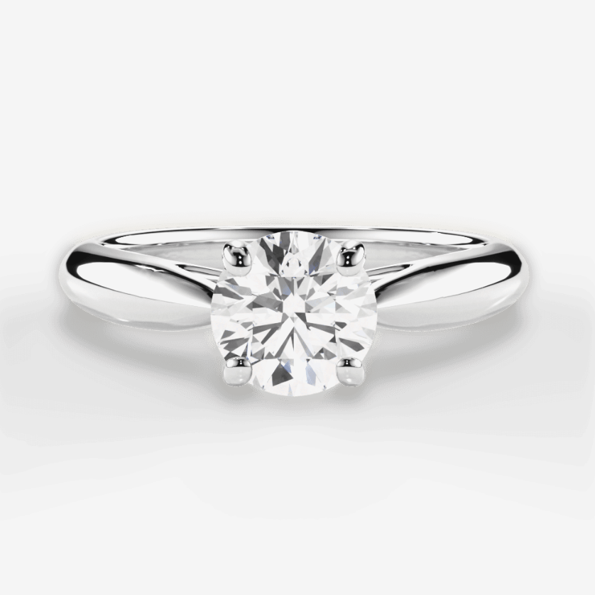 white gold solitaire diamond engagement ring with round center