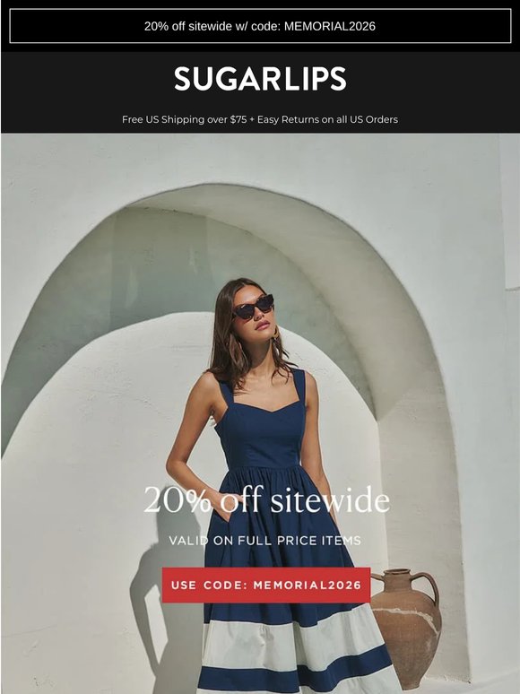 20% off sitewide ends tmw! 🇺🇸