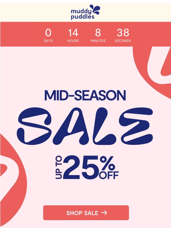 Up to 25% off Sale ends tonight 🚨