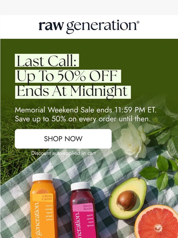 Last day: Save up to 50% OFF.