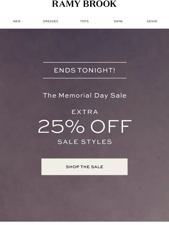 ENDS TODAY: EXTRA 25% OFF SALE
