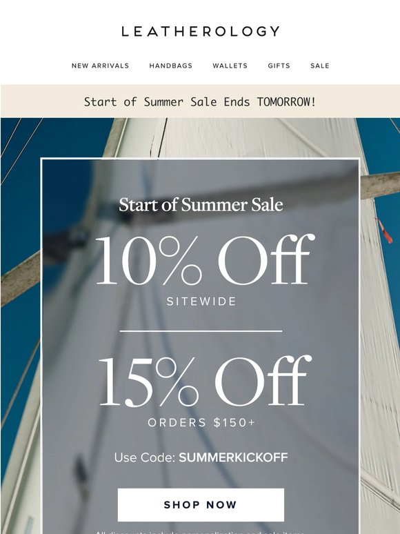 Our Sale Ends Tomorrow!