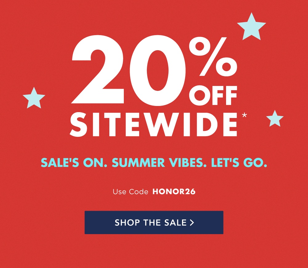 Memorial Day Sale: 20% OFF SITEWIDE with code HONOR26. Valid through 5/30/26. SHOP THE SALE >