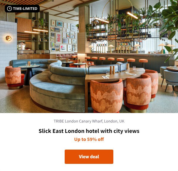 Slick East London hotel with city views