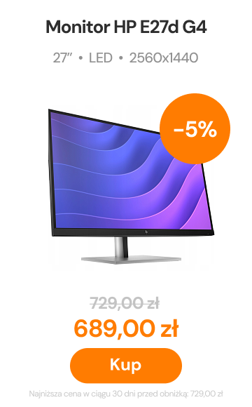 Monitor HP E27d G4 27“ LED 2560x1440 IPS 5ms Srebrny