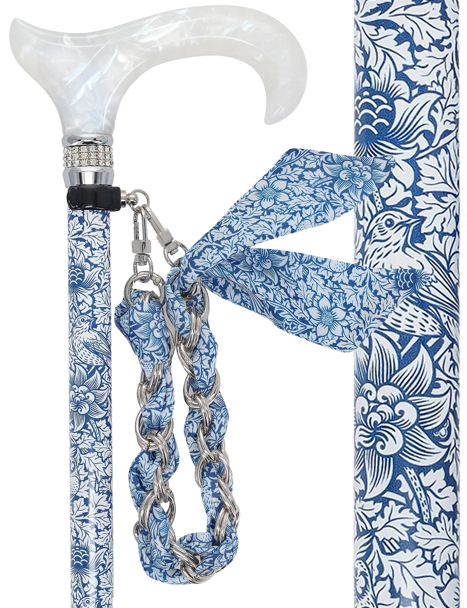 Image of Songbird Harmony Rhinestone Pattern Orthopedic Derby Cane