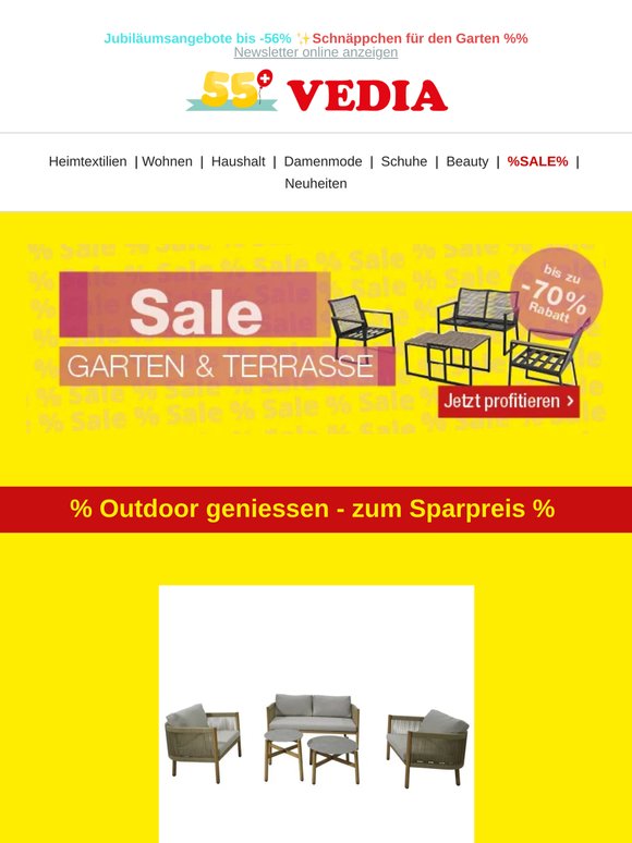 % Garten-SALE % ⭐ Gartenmöbel, Deko und Accessoires für draussen